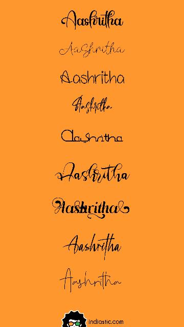 Auto generated Aashritha signature list List of Aashritha signature.