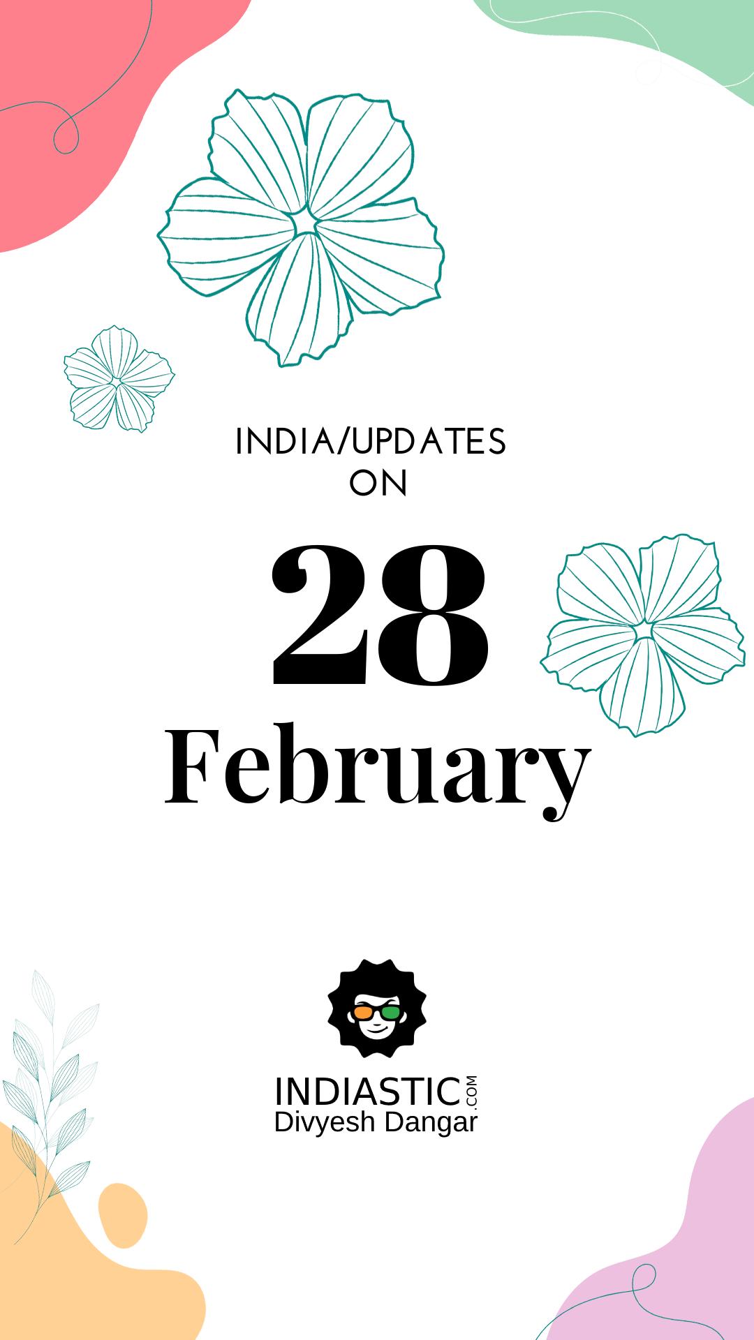 February 28th calender with holiday info and special events