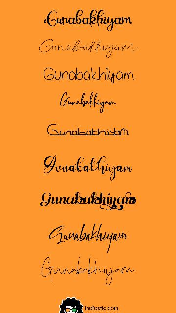 List of Gunabakhiyam signature.