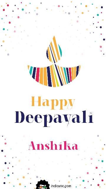 Happy Deepavali Anshika image with Diyas Happy Deepavali Anshika image with Diyas