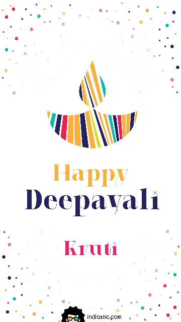 Happy Deepavali Kruti image with Diyas