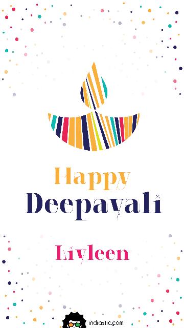 Happy Deepavali Livleen image with Diyas