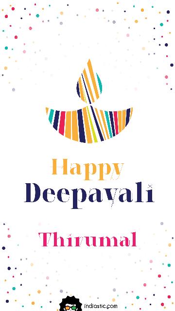 Happy Deepavali Thirumal image with Diyas
