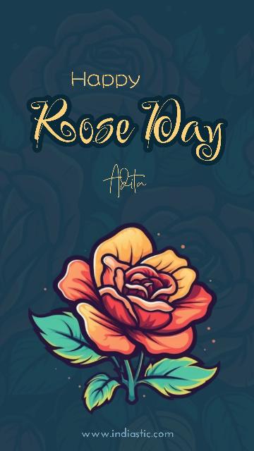 Happy rose day Adita wish card