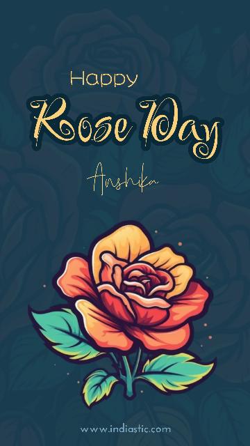 Happy rose day Anshika Happy rose day Anshika wish card