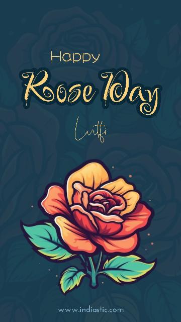 Happy rose day Lutfi wish card