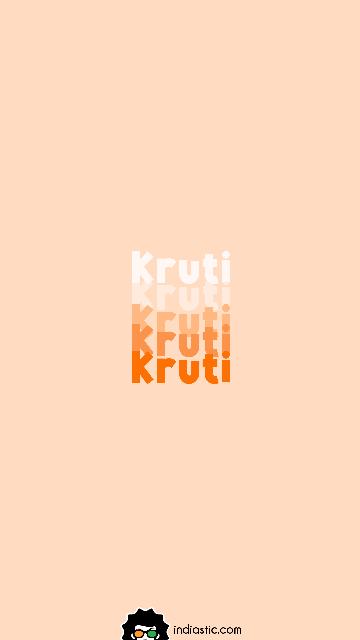 Create Kruti name repeater wallpaper in orange color